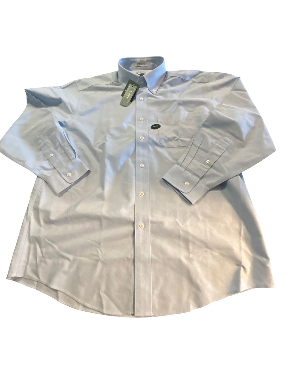 NWT L.L.Bean Men’s Wrinkle-Free Traditional Fit Oxford Shirt 16-32 Light Blue⁠